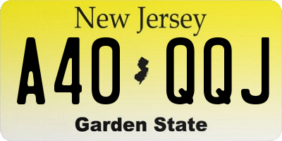 NJ license plate A40QQJ