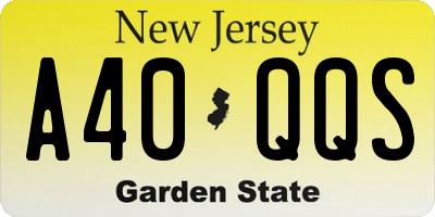NJ license plate A40QQS