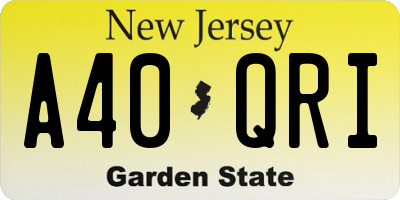 NJ license plate A40QRI