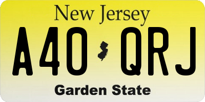 NJ license plate A40QRJ
