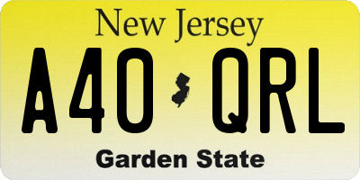 NJ license plate A40QRL