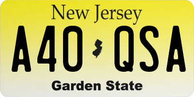 NJ license plate A40QSA