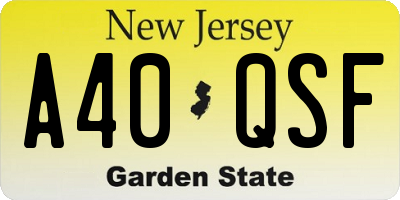 NJ license plate A40QSF