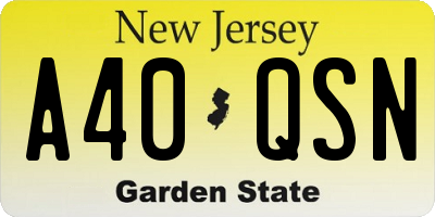 NJ license plate A40QSN