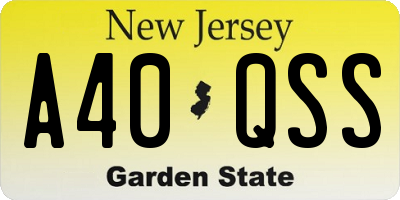 NJ license plate A40QSS