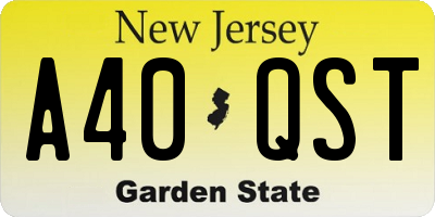 NJ license plate A40QST
