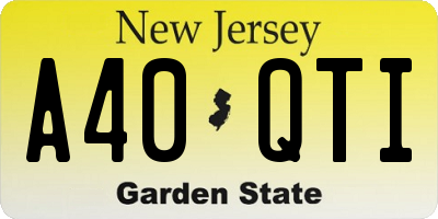 NJ license plate A40QTI