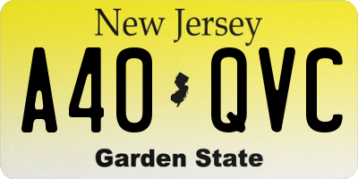 NJ license plate A40QVC