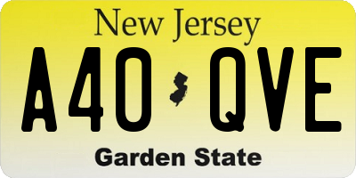 NJ license plate A40QVE