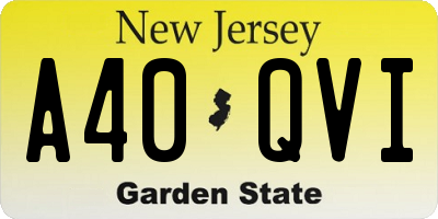 NJ license plate A40QVI