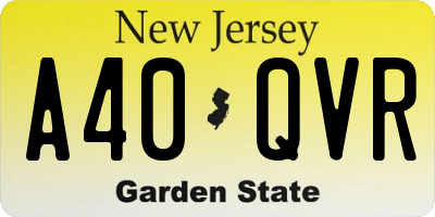 NJ license plate A40QVR