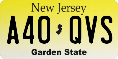 NJ license plate A40QVS