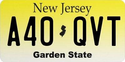 NJ license plate A40QVT