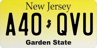 NJ license plate A40QVU
