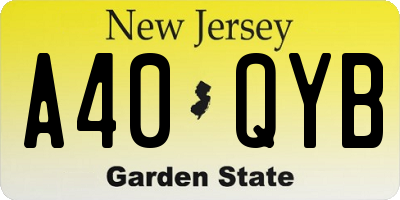 NJ license plate A40QYB
