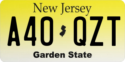 NJ license plate A40QZT