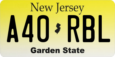 NJ license plate A40RBL