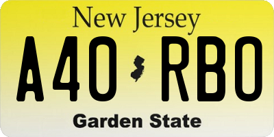 NJ license plate A40RBO