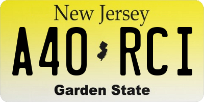 NJ license plate A40RCI