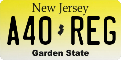 NJ license plate A40REG