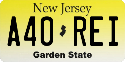 NJ license plate A40REI