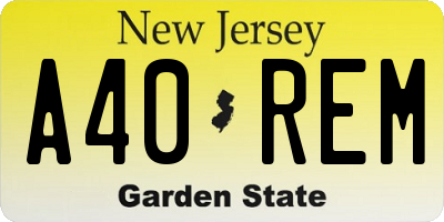 NJ license plate A40REM