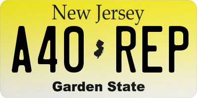 NJ license plate A40REP