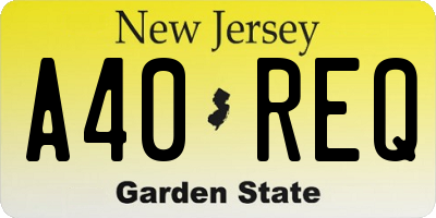 NJ license plate A40REQ