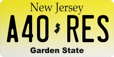 NJ license plate A40RES