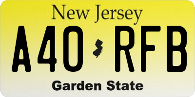 NJ license plate A40RFB