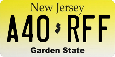 NJ license plate A40RFF