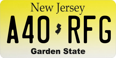 NJ license plate A40RFG