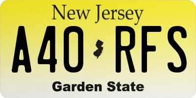 NJ license plate A40RFS