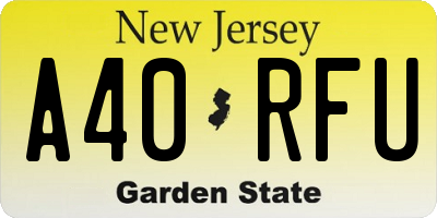 NJ license plate A40RFU