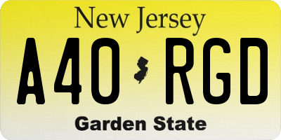 NJ license plate A40RGD