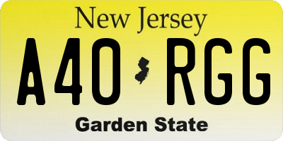 NJ license plate A40RGG