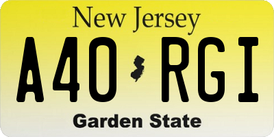 NJ license plate A40RGI
