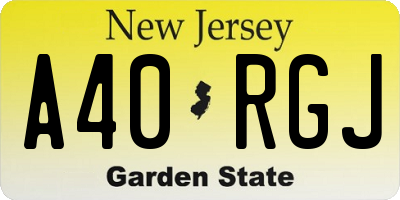 NJ license plate A40RGJ