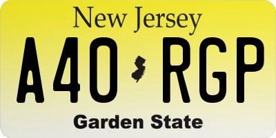 NJ license plate A40RGP