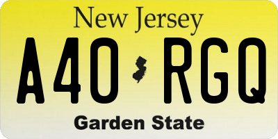 NJ license plate A40RGQ