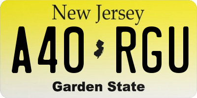 NJ license plate A40RGU