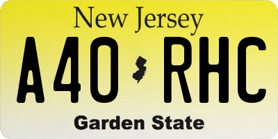 NJ license plate A40RHC