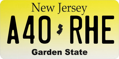 NJ license plate A40RHE
