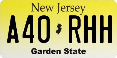 NJ license plate A40RHH