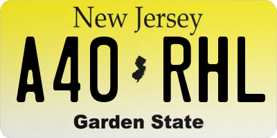 NJ license plate A40RHL