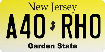 NJ license plate A40RHO