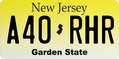 NJ license plate A40RHR