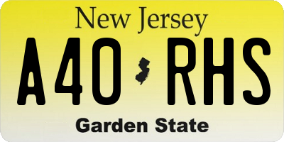 NJ license plate A40RHS
