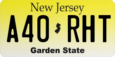 NJ license plate A40RHT