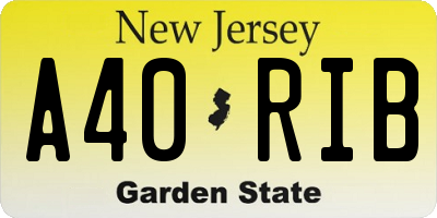 NJ license plate A40RIB